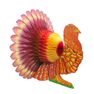 Pièce maîtresse en papier de soie en forme de dinde CE-7301 33cm de hauteur pour Thanksgiving et Halloween - Product Image 6