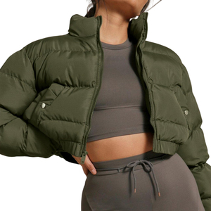 Women's New Style <b>Cropped</b> <b>Puffer</b> Coat, Loose Warm Fashion <b>Jacket</b> for Sleek breathable Elegance <b>Cropped</b> <b>Puffer</b> <b>Jacket</b> for Women - Product Image 1