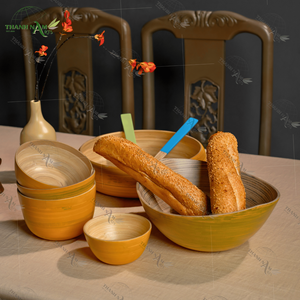 Tazón de Bambú Ecológico Personalizado, Diseño Clásico, Reutilizable para Fiestas, Técnica Desechable, D22xH14cm, 0.01kg - Product Image 4