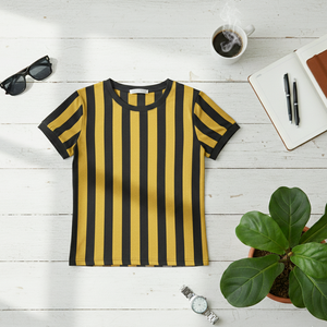 <b>Yellow</b> Black Eco-Friendly Breathable <b>T</b>-<b>Shirt</b> Looks Beautiful Outfit Premium Quality Cotton Fabric Half Sleeves Women's Wholesale - Product Image 5