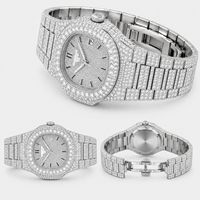 Montre de luxe Hip Hop personnalisée en alliage de quartz et acier inoxydable, avec moissanite moderne, passe le test du diamant, prix abordable, 41 MM, saphir