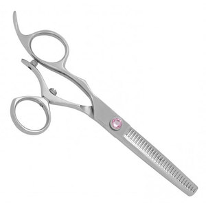 Ciseaux de coiffure professionnels ergonomiques pivotants pour gauchers, couleur argent, qualité supérieure, pour la coupe et l'éclaircissement des cheveux - Product Image 4