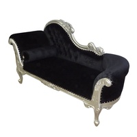 Sofá Cleopatra Clásico, Sofá Cama Chaise Longue, Sofá de Hierro y Madera Tallado a Mano, Diván para Amueblar una Sala de Estar de Estilo Antiguo