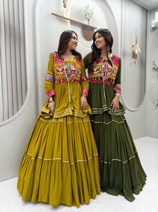 Traditional Indian Koti Choli <b>Lehenga</b> Set for <b>Women</b> Stylish Embroidered Ethnic Wear Wedding & Festive Party Wear - Product Image 2
