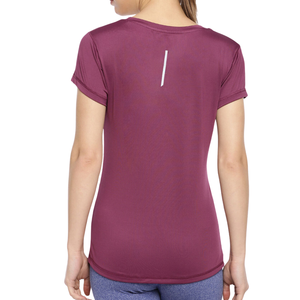 Camiseta de Corte Regular para Mujer, Camiseta de Manga Corta con Cuello Redondo, Tejido de Poliéster y Elastano, Ligera - Product Image 2