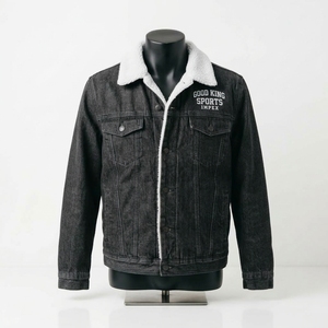 Top Trendy <b>Men's</b> Denim <b>Sherpa</b> <b>Jacket</b> with Stand Collar 100% Cotton Custom Front Zipper Closure - Product Image 1