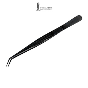 Pinzas Quirúrgicas Dentales de Acero Inoxidable de Grado Alemán, Pinzas Quirúrgicas con Punta Angular Serrada, Pinzas para Algodón Quirúrgico Negras con Certificación CE - Product Image 4