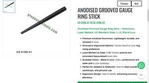 Jauge à anneaux rainurée anodisée en aluminium, outil de mesure pour bijoux |   Numéro d'article GS-918B-01 - Product Image 3