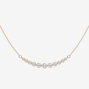 Collar con Diamante Cultivado en Laboratorio de 1 Quilate, Corte Redondo, Curvado en el Centro, Joyería de Moda para Mujer, Cadena Elegante y Brillante - Product Image 2