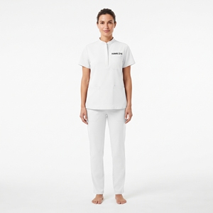 Uniforme de Enfermería para Mujer, Cuello Alto, Poliéster y Elastano, Blusa de Manga Corta y Pantalón, Traje Médico - Product Image 1