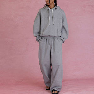 Ensemble sweat à capuche et pantalon unisexe vintage streetwear 100 % coton respirant coupe classique – Vente en gros - Product Image 1