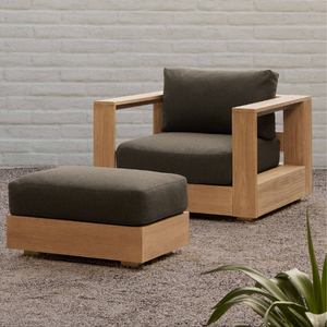 Sofá Individual de Diseño Minimalista, Sofá de Madera Maciza de Teca para Hoteles, Sofá de Descanso para el Borde de la Piscina - Product Image 6