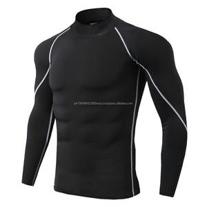 Ropa Hombre Camiseta Stand Collar Fitness Camiseta de manga larga Deportes Correr Elástico Secado rápido Camiseta para hombre - Product Image 3
