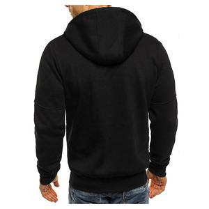 Sudadera con capucha de poliéster para hombre, prenda deportiva de gran tamaño con cremallera y logotipo personalizado, de alta calidad, venta al por mayor - Product Image 3