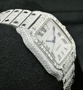 Montre unisexe en acier inoxydable avec mouvement mécanique et diamants Moissanite VVS, idéale pour un cadeau d'anniversaire romantique, style Hip Hop Iced Out - Product Image 5