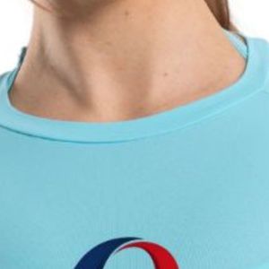 Camiseta Deportiva Ajustada de Manga Corta para Mujer, Color Azul Cielo, para Gimnasio, Fitness, Yoga, Entrenamiento, Ropa Deportiva Transpirable de Alto Rendimiento - Product Image 6