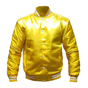 OEM Custom High Quality Men's College Baseball Bomber <b>Jacket</b> Thin Varsity Leather Stand Chenille Embroidery Letterman Style - Product Image 5