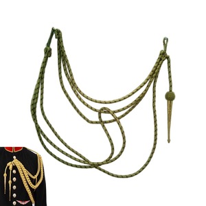 Aiguillettes d'uniforme en Mylar doré double style, Aiguillette métallique dorée avec étiquettes dorées, Aiguillette d'uniforme - Product Image 5