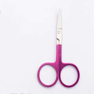 Ciseaux de beauté en acier inoxydable, lame tranchante, manche en plastique, trou carré, outils de maquillage pour la coupe des poils des sourcils et du nez, ANAAIF - Product Image 6