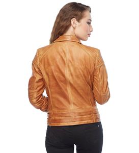 Chaqueta corta marrón oscuro para mujer, abrigo de cuero con bolsillo y cremallera, traje de solapa para mujer, ropa de estilo femenino - Product Image 5