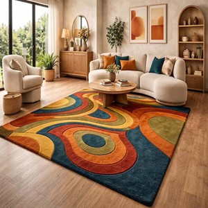 Modern Luxury Rug Abstract Area Rug Hand Tufted Rug Cozy Rug Wool Rug Styling Home Rug For living Room Bed Room Home Decor Rug - Product Image 3