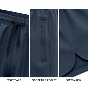 Shorts de sport à séchage rapide avec logo personnalisé, taille élastique, en polyester de haute qualité, légers, pour la course et l'entraînement – Vente chaude - Product Image 4