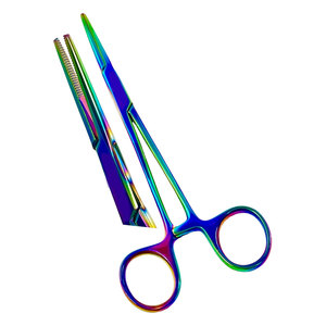 Tijeras de vendaje Lister de titanio color arcoíris de 7.25 pulgadas, tijeras quirúrgicas EMT para traumatismos con hemostato recto de acero inoxidable - Product Image 4