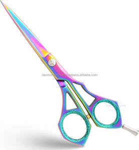 Tijeras de peluquero, tijeras de corte de pelo profesionales con revestimiento de titanio arcoíris, herramienta de peluquería de salón de acero inoxidable colorida - Product Image 1
