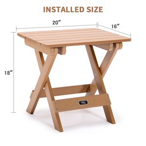 Adirondack portatile pieghevole tavolino quadrato per tutte le stagioni in legno di plastica resistente allo sbiadimento per giardino esterno spiaggia campeggio picnic - Product Image 2