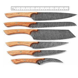 BA Enterprises Handmade 6 Piece Damascus Steel <b>Knife</b> <b>Set</b> Wood Handle Handmade <b>Sharp</b> Chef <b>Knives</b> 96 Layers Carbon Steel Blade - Product Image 1