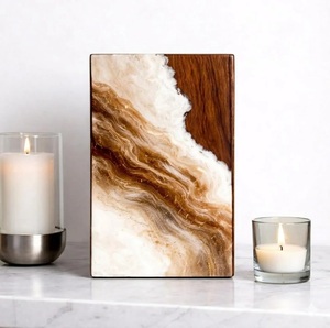 Brown Marble Resin Rosewood Cremation Urn for Human Ashes Handmade Wooden <b>Memorial</b> Urn Brown Marble Resin Wooden Cremation Urn - Product Image 3