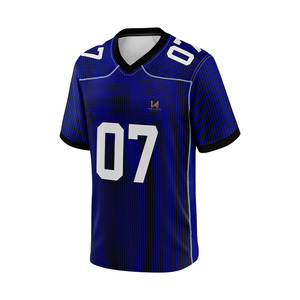 Custom Printed High Quality Breathable Short Sleeve American Football Jerseys Unisex 100% Polyester Mesh Moisture Wicking Shirt - Product Image 1
