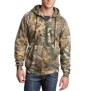 Custom <b>Thick</b> <b>Fleece</b> Lined Pull Over Hoodie 100% Cotton Fabric Men Winter Hunting Camping Forest Hiking - Product Image 1