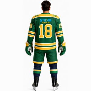 Service OEM, vêtements de sport, uniforme de hockey sur glace, logo sur le devant, 100% polyester, impression respirante, impression numérique, maillot de hockey sur glace pour homme adulte - Product Image 6