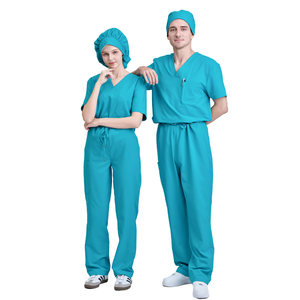 Vêtements médicaux pour hôpital, très demandés, en rayonne/PE/spandex, ensembles de blouses médicales tendance pour femmes, pantalons larges - Usine FMF - Product Image 2