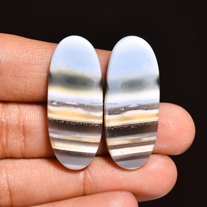 Top Sell 100% Natural Owyhee Blue <b>Opal</b> Oval Shape Blue <b>Opal</b> Gemstone Pair For Making <b>Earrings</b> - Product Image 2