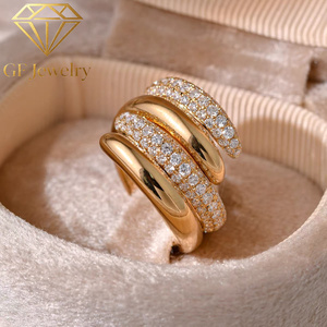 18K Rose Gold Tango Style Intertwined Lab Grown Diamond Wrap <b>Ring</b> Vintage <b>Stacked</b> Statement Band For Women - Product Image 1
