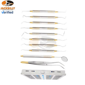 JACKBILLY Dental Hygienists Instruments <b>Tool</b> Kit 10 PCs with Sterilization Cassette Professional Prophylaxis <b>Teeth</b> <b>Cleaning</b> Set - Product Image 6