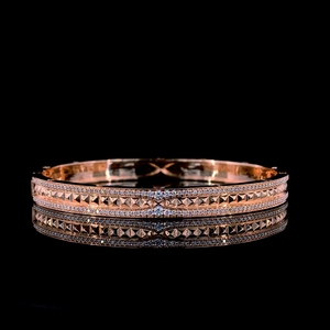 Bracelet élégant en diamant de laboratoire rond Zerol 10K 14K 18K Bracelet en ligne de serpent étincelant en or massif cadeau de luxe pour elle - Product Image 1