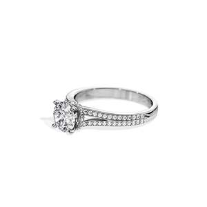 Round Brilliant Cut Diamond Engagement Ring 14k Gold prong Setting Prong floral Women's Fine Jewelry - Product Image 2
