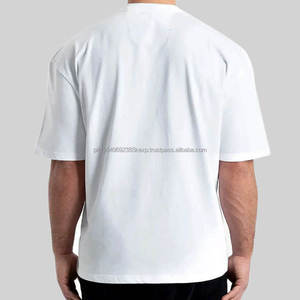 Algodón hombre transferencia de calor para la impresión de camisetas de gran tamaño gimnasio deportes recortada boxy camiseta personalizada blanco sudor camiseta fabricante - Product Image 2
