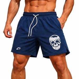 Pantalones Cortos Deportivos Casuales con Estampado de Calavera, Transpirables, de Secado Rápido, con Cordón en la Cintura, Fabricación OEM Personalizada - Product Image 1