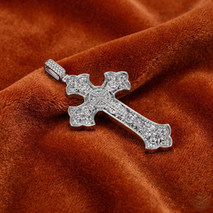 จี้เงินแท้ 925 ประดับมอสซาไนต์รูปกางเขนแบบกอธิค สร้อยคอฮิปฮอปแบบ Iced Out เครื่องประดับทางศาสนา ของขวัญ - Product Image 2