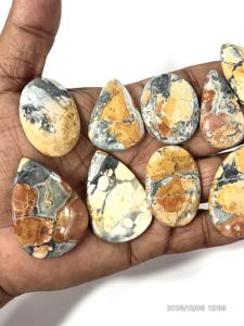 Pierre précieuse naturelle Maligano Jasper, cabochon, formes et tailles variées, environ 20 à 30 mm - Product Image 2