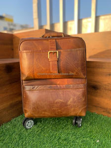 Valise OEM Premium Haute Qualité 100% Valise à roulettes en cuir véritable Bagages de voyage Valises Sac à roulettes Matériau longue durée - Product Image 3