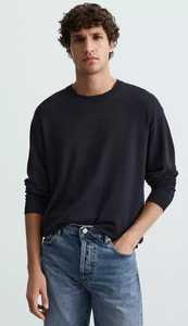 Pull en tricot crème pour homme, manches longues, couleur unie, coton, vêtements d'automne - Product Image 2