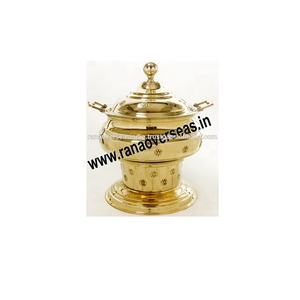 จานอุ่นอาหารทองเหลืองทรงกลมสีทองสำหรับร้านอาหารของโรงแรมสำหรับทำอาหารสไตล์ใหม่ - Product Image 2