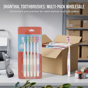 Brosse à dents manuelle à poils doux Dhanthal PBT, lot de 4, colorée, pour adultes, soins bucco-dentaires, usage domestique, manche en plastique, vente en gros - Product Image 3