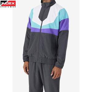 INDEX Men's Color Blocking <b>Track</b> <b>Jacket</b> Full Zip Sporty Style Regular Fit Spring Wear 100% Polyester Side Pockets - Product Image 1