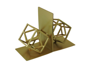 Artesign Impex – Lot de 2 serre-livres géométriques sculpturaux en métal doré, supports de livres modernes pour bibliothèque, bureau, maison et décoration intérieure - Product Image 5